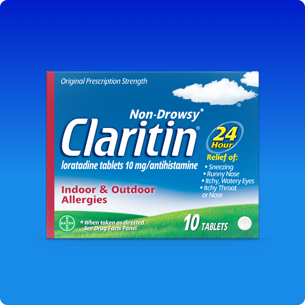 Claritin® tablets pack provides 24 hours of non-drowsy allergy relief.